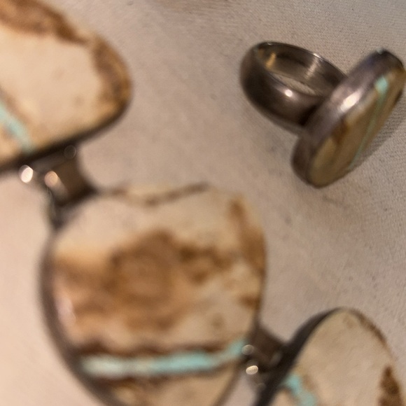 Vintage Navajo Royston Boulder Ribbon Turquoise Sterling Silver by Mike Smith - Picture 15 of 16